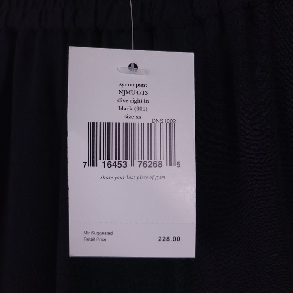 NWT Kate Spade Black Synna Pants Size XS Capri Elastic Waist Cropped - Picture 3 of 8